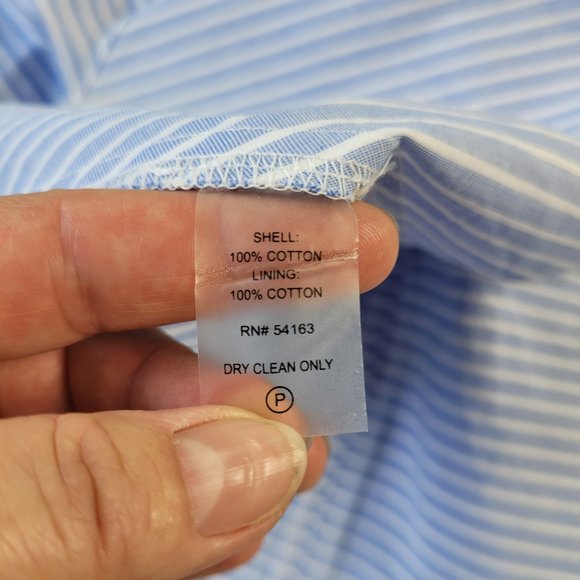 Calvin Klein Woman’s Light blue striped Fit Flare sleeveless cotton dress 8 - Picture 12 of 14